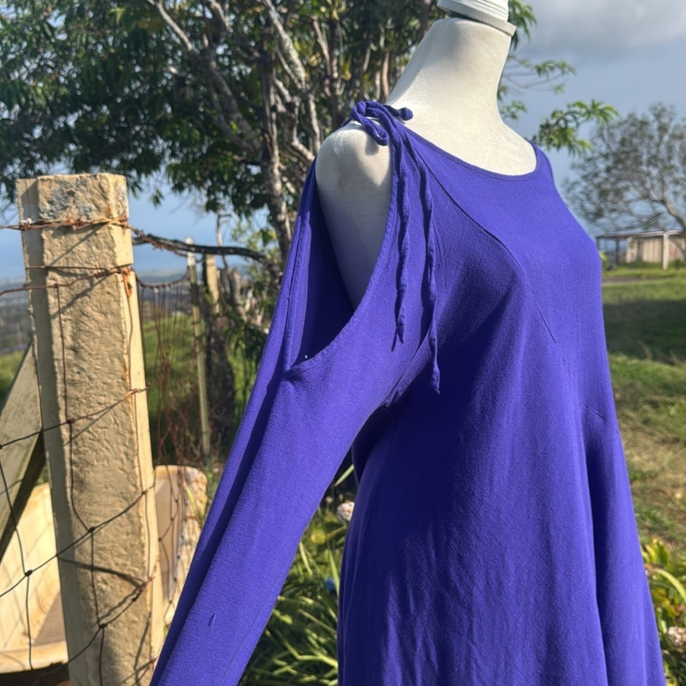 Free People Clear Skies Tunic Dress Violet Cold Shoulder asymmetrical hem Small - Picture 3 of 8